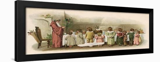 Father Christmas Saying Grace with Children-Ethel F Manning-Framed Art Print