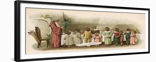 Father Christmas Saying Grace with Children-Ethel F Manning-Framed Premium Giclee Print