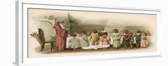 Father Christmas Saying Grace with Children-Ethel F Manning-Framed Premium Giclee Print