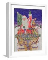 Father Christmas Setting Out on Christmas Eve-Catherine Bradbury-Framed Premium Giclee Print