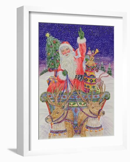 Father Christmas Setting Out on Christmas Eve-Catherine Bradbury-Framed Premium Giclee Print