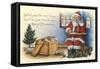 Father Christmas Speaking on the Phone-null-Framed Stretched Canvas