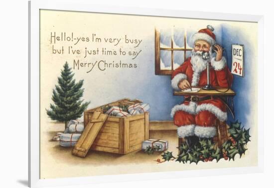 Father Christmas Speaking on the Phone-null-Framed Giclee Print