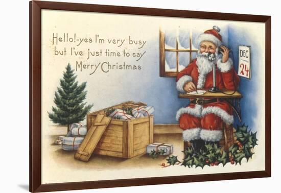 Father Christmas Speaking on the Phone-null-Framed Giclee Print