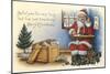 Father Christmas Speaking on the Phone-null-Mounted Giclee Print
