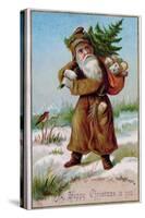 Father Christmas, Victorian Christmas Card-null-Stretched Canvas