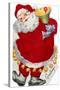 Father Christmas, Victorian Christmas Card-null-Stretched Canvas