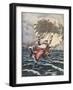 Father Christmas with a Parachute-null-Framed Art Print