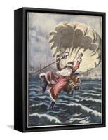 Father Christmas with a Parachute-null-Framed Stretched Canvas