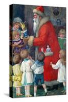 Father Christmas with Children-Karl Roger-Stretched Canvas