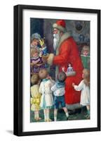 Father Christmas with Children-Karl Roger-Framed Giclee Print