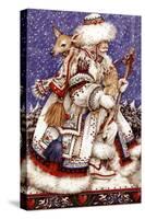 Father Christmas with Deer-Anne Yvonne Gilbert-Stretched Canvas