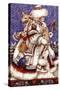 Father Christmas with Deer-Anne Yvonne Gilbert-Stretched Canvas