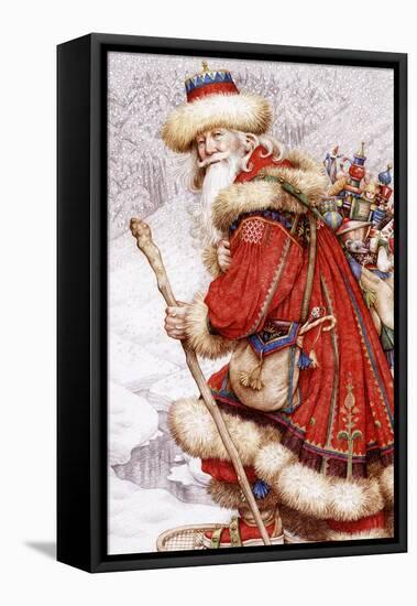 Father Christmas with Toys-Anne Yvonne Gilbert-Framed Stretched Canvas