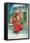 Father Christmas-German School-Framed Stretched Canvas