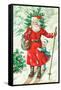 Father Christmas-German School-Framed Stretched Canvas