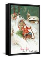 Father Christmas-German School-Framed Stretched Canvas