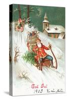 Father Christmas-German School-Stretched Canvas