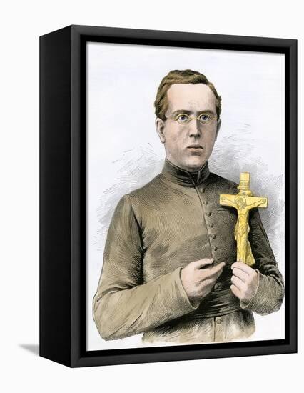 Father Damien, Missionary to the Leper Colony in Hawaii, 1800s-null-Framed Stretched Canvas
