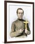 Father Damien, Missionary to the Leper Colony in Hawaii, 1800s-null-Framed Giclee Print