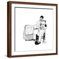 Father Feeding Infant-Norman Rockwell-Framed Giclee Print