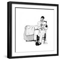 Father Feeding Infant-Norman Rockwell-Framed Giclee Print