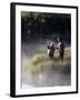 Father Fly Fishing with His Daughter-null-Framed Photographic Print