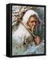 Father Frost Figure Card-null-Framed Stretched Canvas