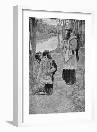 Father Hennepin Celebrating Mass, La Salle and the Discovery of the Great West Parkman-Howard Pyle-Framed Giclee Print