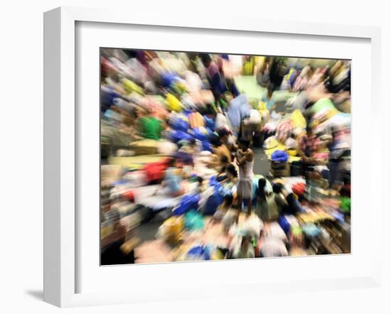 Father Kisses His Child Amidst Thousands of Evacuees Still Housed in a Gymnasium, Philippines-null-Framed Photographic Print