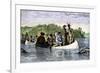 Father Marquette and Louis Joliet, the First White Men on the Upper Mississippi River, c.1673-null-Framed Giclee Print