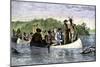 Father Marquette and Louis Joliet, the First White Men on the Upper Mississippi River, c.1673-null-Mounted Giclee Print