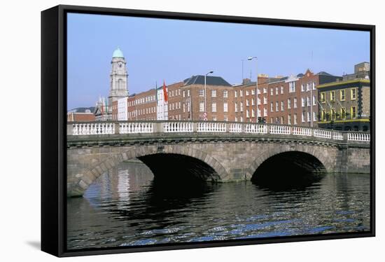 Father Mathey Bridge, Liffey River, Dublin, County Dublin, Eire (Ireland)-Bruno Barbier-Framed Stretched Canvas