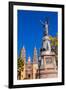 Father Miguel Hidalgo Statue, Parroquia Catedral Dolores Hidalgo, Mexico.-William Perry-Framed Photographic Print