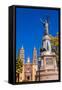 Father Miguel Hidalgo Statue, Parroquia Catedral Dolores Hidalgo, Mexico.-William Perry-Framed Stretched Canvas