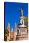 Father Miguel Hidalgo Statue, Parroquia Catedral Dolores Hidalgo, Mexico.-William Perry-Stretched Canvas