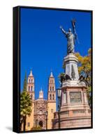 Father Miguel Hidalgo Statue, Parroquia Catedral Dolores Hidalgo, Mexico.-William Perry-Framed Stretched Canvas