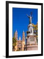 Father Miguel Hidalgo Statue, Parroquia Catedral Dolores Hidalgo, Mexico.-William Perry-Framed Premium Photographic Print