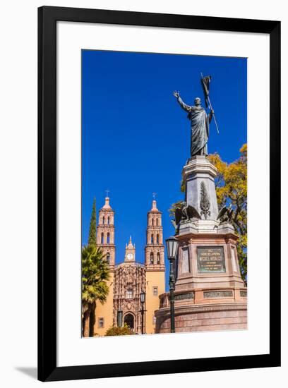Father Miguel Hidalgo Statue, Parroquia Catedral Dolores Hidalgo, Mexico.-William Perry-Framed Premium Photographic Print