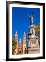 Father Miguel Hidalgo Statue, Parroquia Catedral Dolores Hidalgo, Mexico.-William Perry-Framed Premium Photographic Print