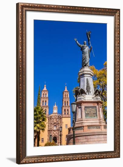 Father Miguel Hidalgo Statue, Parroquia Catedral Dolores Hidalgo, Mexico.-William Perry-Framed Premium Photographic Print