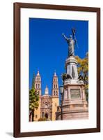 Father Miguel Hidalgo Statue, Parroquia Catedral Dolores Hidalgo, Mexico.-William Perry-Framed Premium Photographic Print