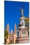 Father Miguel Hidalgo Statue, Parroquia Catedral Dolores Hidalgo, Mexico.-William Perry-Mounted Premium Photographic Print