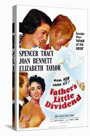 Father's Little Dividend, Joan Bennett, Spencer Tracy, Don Taylor, Elizabeth Taylor, 1951-null-Stretched Canvas