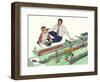 Father, Son, Toy Trains, 1954-null-Framed Giclee Print