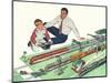 Father, Son, Toy Trains, 1954-null-Mounted Giclee Print