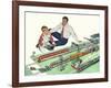 Father, Son, Toy Trains, 1954-null-Framed Giclee Print