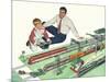 Father, Son, Toy Trains, 1954-null-Mounted Premium Giclee Print
