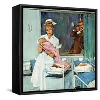 "Father Takes Picture of Baby in Hospital," March 11, 1961-M. Coburn Whitmore-Framed Stretched Canvas