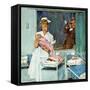 "Father Takes Picture of Baby in Hospital," March 11, 1961-M. Coburn Whitmore-Framed Stretched Canvas